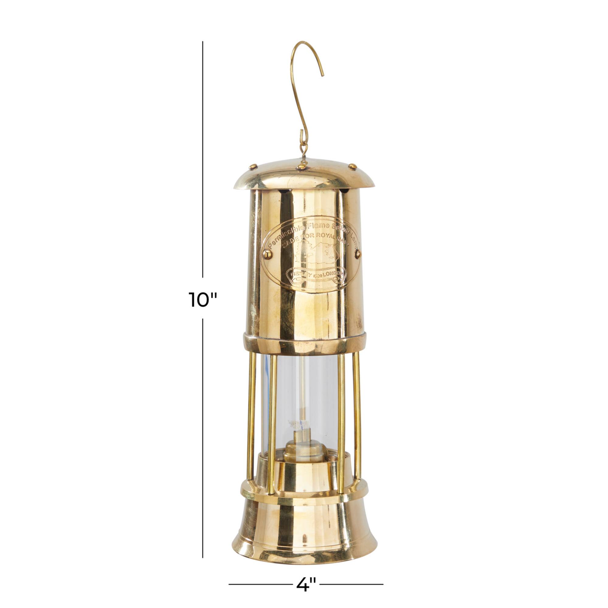 10" Gold Brass Candle Lantern